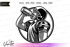 Vector silhouette of a football player Product Image 1