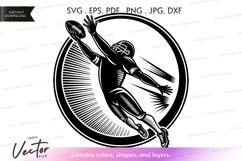 Vector silhouette of a football player Product Image 1