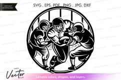 Football players in action vector silhouette Product Image 1
