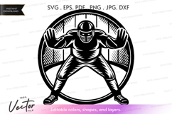 Vector silhouette of a football player Product Image 1