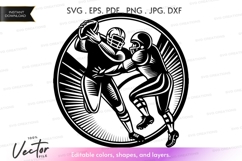Football players in action vector silhouette Product Image 1