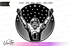 Football player victory silhouette Product Image 1