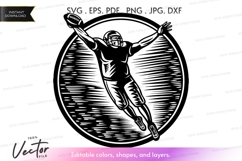 Vector silhouette of a football player Product Image 1