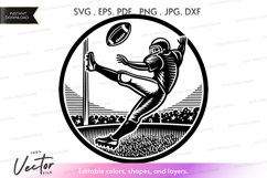 Vector silhouette: football player in action Product Image 1