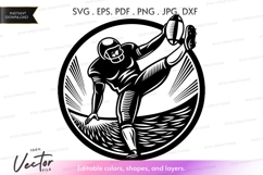 Vector silhouette of a football player throwing a ball Product Image 1