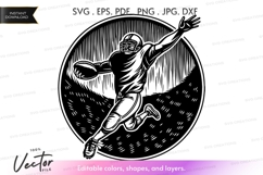 Vector silhouette of a football player Product Image 1