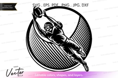 Vector silhouette of a football player Product Image 1