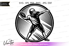 Vector silhouette of a football player Product Image 1
