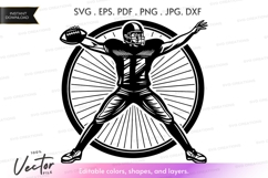 Football player vector silhouette Product Image 1