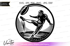 Vector silhouette of a football player Product Image 1