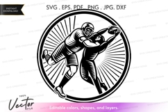 Vector silhouette of a football player Product Image 1