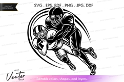 Vector silhouette of a football player Product Image 1