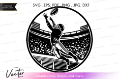 Vector silhouette of an american football player Product Image 1
