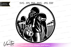 Football player vector silhouette Product Image 1