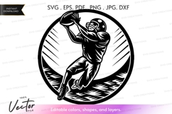 Vector silhouette of a football player Product Image 1