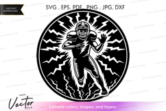 Vector silhouette of a football player Product Image 1