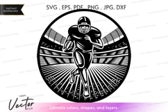 Vector silhouette of a football player Product Image 1
