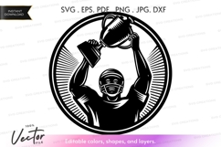 Vector silhouette of a football player Product Image 1