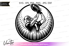 Vector silhouette of a football player Product Image 1