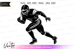 Vector silhouette of a football player Product Image 1