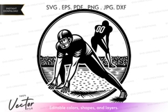 Football players in action vector silhouette Product Image 1