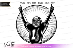 Victorious football player vector silhouette Product Image 1