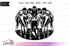 Vector silhouette of a football playerTeam huddle - vector s Product Image 1