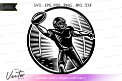 Vector silhouette of a football player Product Image 1