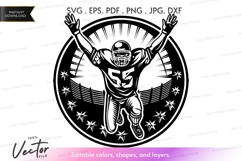 Vector silhouette of a football player Product Image 1