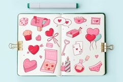 28 VALENTINE'S DAY DOODLES | EPS PNG JPG Product Image 4