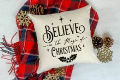 Christmas svg farmhouse sign Believe in the Magic, pillow Product Image 2