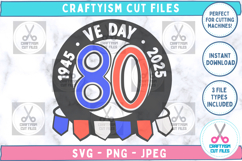 VE Day 2025 80 Year Celebration SVG Cut File Design Front image
