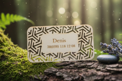 Business card with engraving. Plywood business card. Product Image 3