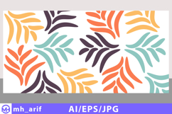 Abstract botanical pattern modern tropical leaves in orange Product Image 1