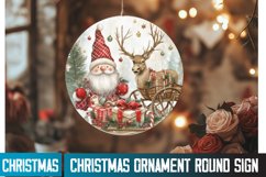 Christmas Ornament Sign,Christmas Round Sign Sublimation PNG Product Image 1