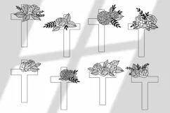 Christian religious silhouettes. Floral cross cut file Product Image 2
