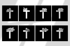 Christian religious silhouettes. Floral cross cut file Product Image 3