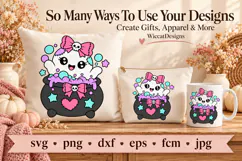 Ghost in a Cauldron SVG | Cute Halloween Ghost & Line Art Product Image 5