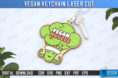 Vegan Keychain Laser Cut | Vegan Keyring | Vegetarian Gift Product Image 1