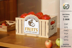 Vegetable And Fruit Box Lasercut. 3D Wooden Box SVG Product Image 1
