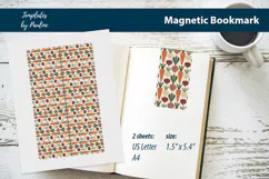 Minimal Carrot Beet Turnip Magnetic Bookmark PNG Product Image 1