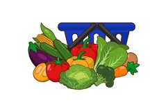 Shopping basket overflowing with fresh garden vegetables Product Image 1