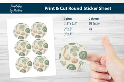 Carrot Cabbage Tomato Seals, Rustic Packaging Stickers Product Image 1