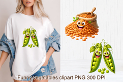 Funny vegetables sublimation | Funny food clipart PNG Product Image 1