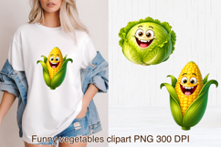 Funny vegetables sublimation | Funny food clipart PNG Product Image 1