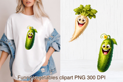 Funny vegetables sublimation | Funny food clipart PNG Product Image 1