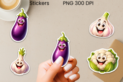 Funny groovy vegetables stickers | Food sticker printable Product Image 1