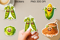 Funny groovy vegetables stickers | Food sticker printable Product Image 1