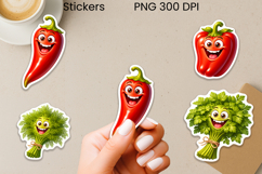 Funny groovy vegetables stickers | Food sticker printable Product Image 1