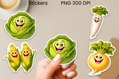 Funny groovy vegetables stickers | Food sticker printable Product Image 1